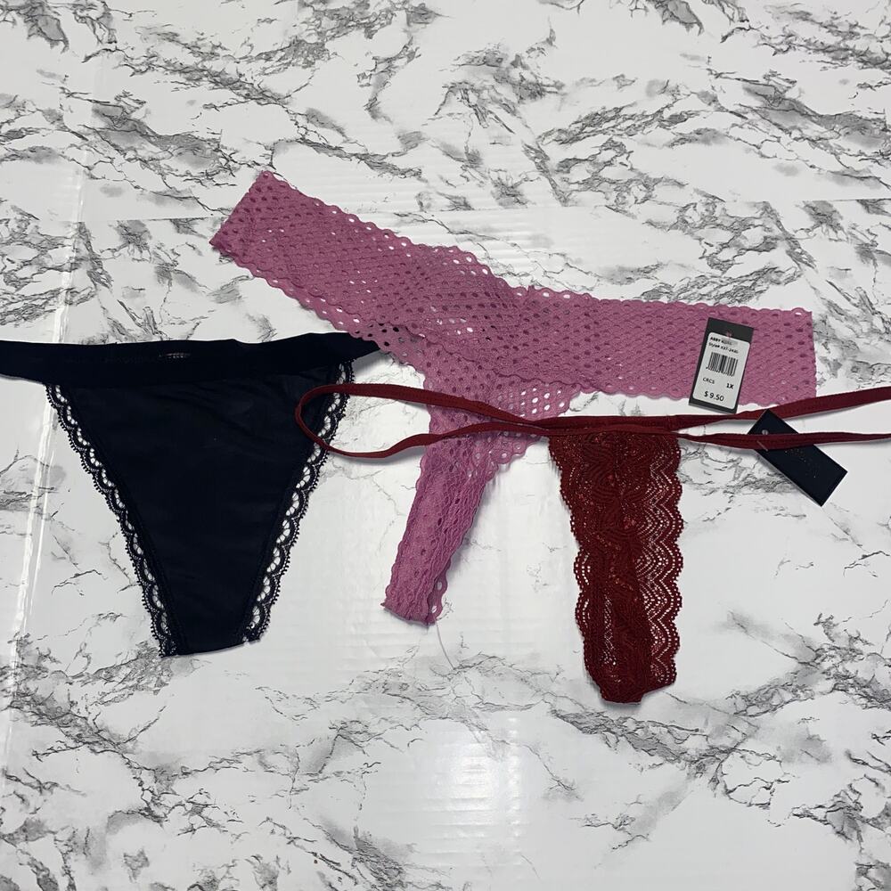 NWT Frederick's of Hollywood Set of 3 Lace Panties Underwear Women's Size 1X